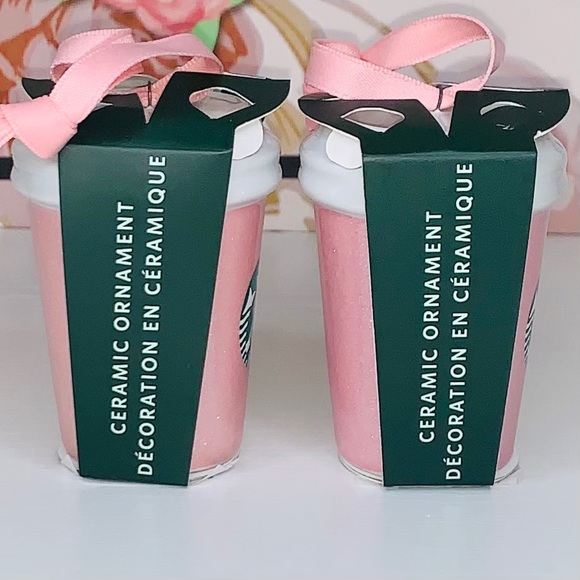 💗🎄{STARBUCKS} Pink Ceramic Christmas Ornaments - Picture 2 of 3